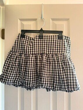 Checkered bubble skirt
